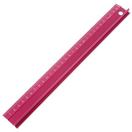 RK-HYTQWR Règle Droite Professionnelle en Alliage d'aluminium Échelle de Protection Ingénieurs de Mesure Outil de Dessin 20/30/45 cm, règle de Protection de Coupe en Aluminium de 30 cm, Rouge