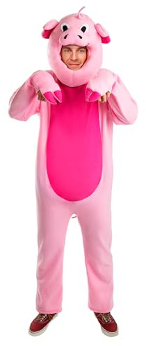 Funidelia Disfraz de cerdo para adultos, Incluye mono completo y cabeza, Animales - Traje para adultos para fiestas, Carnaval y Halloween - Talla XL