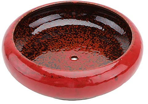 Cabilock Blumentopf Keramik Bonsaischale Hydroponische Terrassenteich Runde Blumenschale Pflanzer Topf Schüssel Gartenschale für Seerose Lilien Lysimachia Garten Balkon Hochzeit Tischdeko