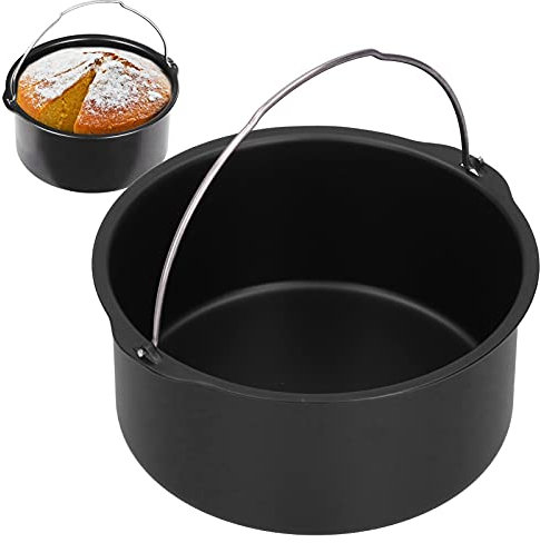 Moule à Gâteau Air Fryer, Moule Réutilisable en Acier Inoxydable Antiadhésif 8 Pouces pour Friteuse et Cuiseur Vapeur, Accessoire de Cuisson pour Gâteau, Tarte et Viande pour Familles et Foodistas