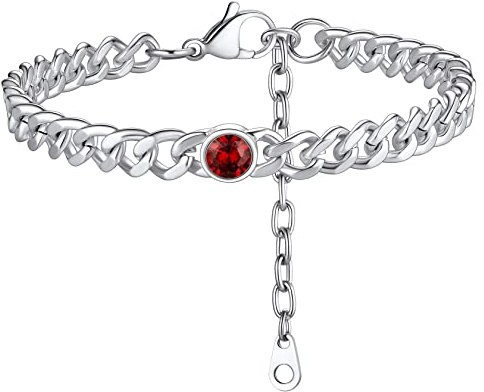 ChainsHouse Women Anklets Ankle Bracelets, Stainless Steel Cuban Link Anklet Feet Jewellry Men Chain for Summer Beach, Silver/Gold Plated/Black