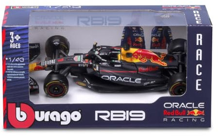 Bburago - Red Bull Racing RB19 Max Verstappen #1 2023 - Realistisches Modellauto im Maßstab 1:43, gefahren von Max Verstappen, offizielle Red Bull-Lizenz, empfohlenes Alter 3+ Jahre