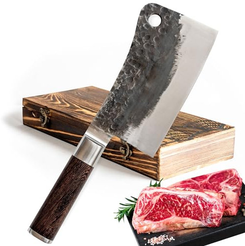 Satake Kuro Chopper - Scharfes japanisches Hackmesser (18 cm) mit Holzgriff - Ideal für Outdoors, gerade Klinge