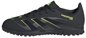 adidas Mixte Enfant Predator Club Turf Football Boots Kids, Core Black/Carbon/Lucid Lemon, 36 2/3 EU