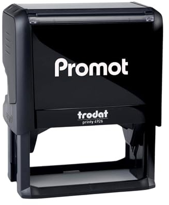 Promot Self Inking Stamp - XXLarge Custom Stamp for Name, Address, Office, or Business Use - Up to 8-Line Personalized Rubber Stamp - Customizable Font & Ink Color - Personalized Name Stamp