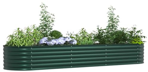 vidaXL Verhoogd bed Groen 320 x 80 x 44 cm Staal