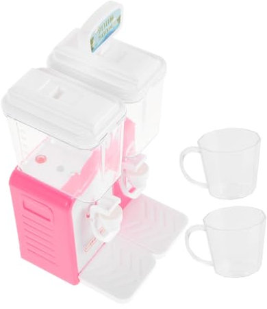 CLISPEED Mini Water Dispenser Toy for Kids, Cute Pink Small Water Cooler Model, Educational Pretend Play Drinking Fountain for Boys and Girls