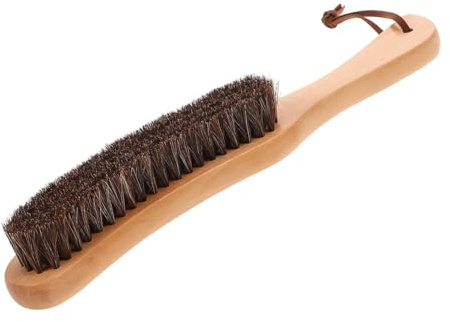 DOITOOL Cepillo para Ropa y Muebles Cerdas de Crin de Caballo Natural, Mango de Madera Ergonómico, Elimina Pelo de Mascotas y Polvo en Prendas Delicadas y Tapicerías