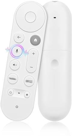 Mando a Distancia por Voz para Chromecast Google-TV-Streamer-4K/HD, Compatible con GA03131-US, GA01920-US, GA01409-US, Asistente Google Integrado, Control por Voz, Búsqueda Rápida