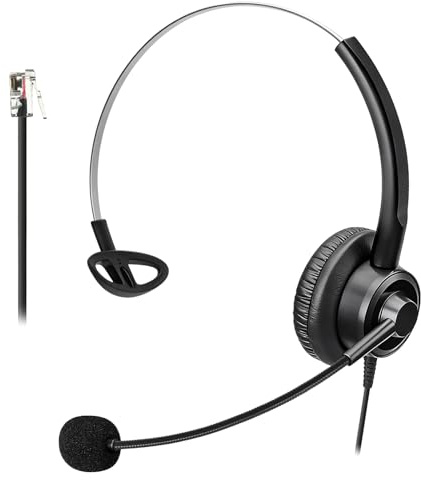 Callez RJ9 Polycom telefonheadset med brusreducerande mikrofon, kontorstelefonheadset kompatibel med Polycom VVX250 VVX310 VVX311 VVX350 VVX401 VVX410 VVX411 VVX450 VVX500 Fasta telefoner