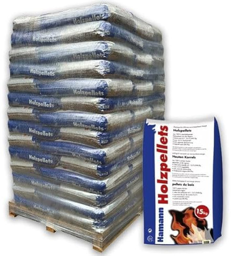 Holzpellets 70 x 15kg 6mm volle Palette 1050 kg - Kaminpellets Heiz Pellet - ohne Bindemittel & chemischen Zusätzen
