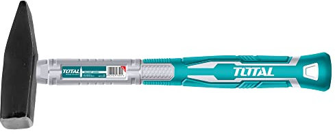 TOTAL - Martillo Para Mecánico | 300 g | Ideal Para Trabajos de Mecánica | Sirve para Golpear Piezas de Metal o Chapas | Cabeza de Acero | Mango de Fibra de Vidrio