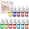 Coloranti Alimentari a 12 colori - Liquido Concentrati per Cuocere, Decorare, Glassare e Cucinare - Vibranti per Fondente, Slime e Mestieri - Flaconi di 6 ml, Giallo,Rosso