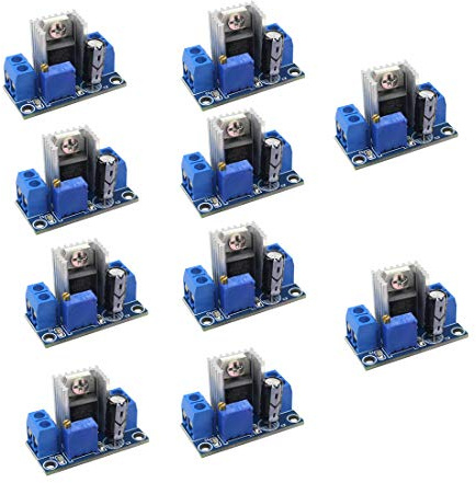 HiLetgo 10pcs LM317 DC-DC Converter Buck Step Down Circuit Board Module Linear Regulator LM317 Adjustable Voltage Regulator Power Supply