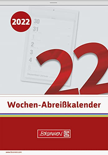 BRUNNEN 1070325002 Wochen-Abreißkalender Nr. 25, 1 Seite = 1 Woche, 105 x 150 mm, Kalendarium 2022