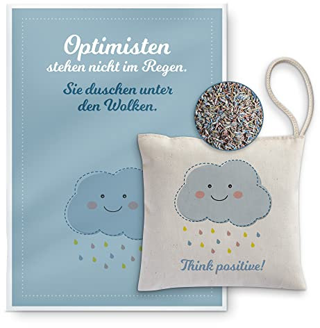 Lavendel Kissen, Kissen mit Karte, Lavendelsäckchen, Duftsäckchen Kleiderschrank, Raumduft, Mottenschutz, Schrankduft, Autoduft, Geschenke Entspannung, Wolken-DUSCHE