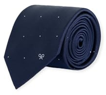 SILBON Corbata Micropunto Marino Blanco Para Hombre