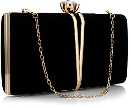 Gelory Clutch-Taschen für Damen: Vintage Abendtasche Diamant Handtasche Wildleder Samt Geldbörse Clutch Geldbörse mit abnehmbarer Kette für Hochzeit