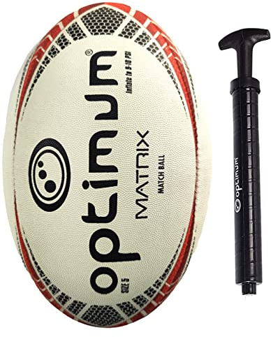Optimum Rugbyboll av matchande kvalitet - lämplig för alla väderförhållanden - rugbyträningsutrustning - premiumkvalitet och unika funktioner