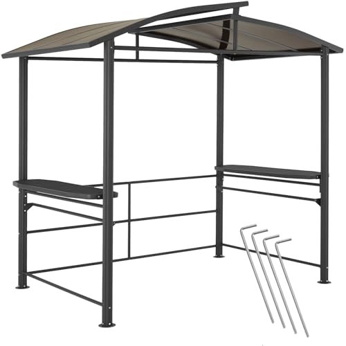 tectake® Abri pour Barbecue Tonnelle de Jardin 240x150x234cm en Aluminium Solide, Résistant aux intermpéries, Montage Facile, Tonnelle terrasse Exterieur Barnum Barbecue Electrique Barbecue à Charbon