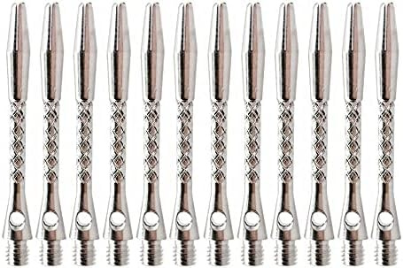 zalati Dart Shafts 12pcs Tige de fléchettes en Alliage d'aluminium avec Filetage Standard 2BA pour Accessoires de fléchettes - 45mm, Argent