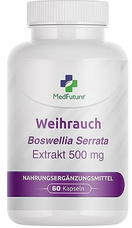 Weihrauch Kapseln - Boswellia Serrata Kapseln Hochdosiert 500 mg - 60% Boswellia Acids - 60 Weihrauchkapseln Hochdosiert - Natürliche Unterstützung für Gelenke und Entzündungen