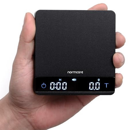 Normcore Kaffeewaage mit Timer, Espressowaage, Barista Waage, Coffee Scale, 2000 g x 0.1g Exakte Feinwaage mit Countdownfunktion, Küchenwaage, LED-Anzeige, Tara Funktion, Auto Aus Funtion