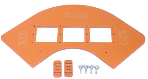 Router Corner Radie Mall, Radius Jig Router Mall, R15 R30 R100 R200, Träbearbetningshörn Radie Guide Mallar för Skåp & Garderobshörn, Switch Holes