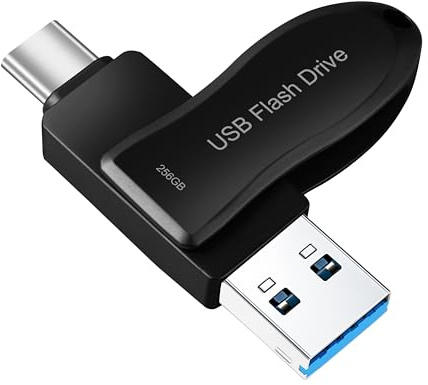 USB C Flash Drive 256GB for Phone Photo Stick Thumb Drive Android Memory Stick Photo Storage DEZOBYTE Compatible Phone Pad Pro Android USB C and Computer Black-HL 256GB