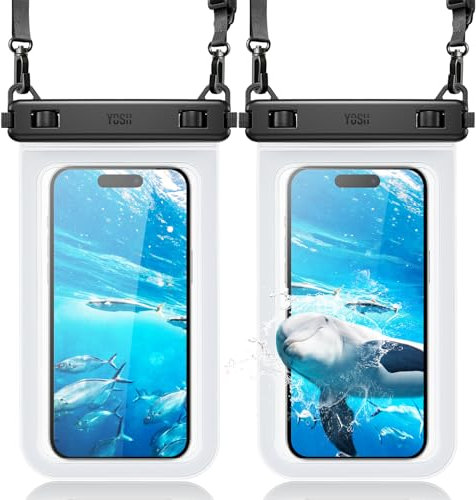 YOSH wasserdichte Handyhülle [Crossbody Design] [2 Stück], 6,8 Zoll IPX8 Handyhülle wasserdicht Schwimmen, wasserfeste Tasche für iPhone 16 15 14 13 Pro Samsung S24 FE S23 S22 Xiaomi 15 14