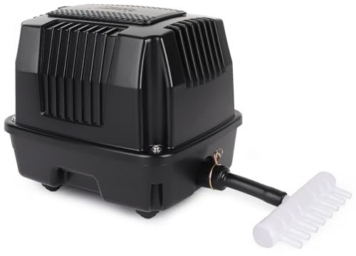 hygger Fish Pond Air Pump,25W Pond Oxygenator Air Pump,Powerful Quiet Water Fountain Pond Pumps with Conversion Connector,Large Pond Air Pumps For Fishing Yacht,Fish Farm and Hydroponic