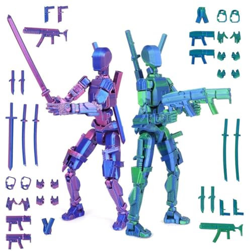 PEKOIU T13 Action Figure Set (Assembly Completed) Age 3+, 3D Printed Multi-Jointed, Multi-Articular Lucky Mobile Robot,Desktop Decorations for Game Lovers Toys