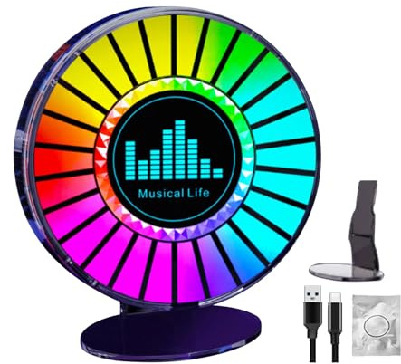 Nybhyjka Lumières d'ambiance colorées avec capteur de son, lampe d'ambiance à rythme RVB - Lumière de parfum de contrôle sonore RVB - Éclairage intérieur de voiture, lampe d'ambiance au rythme musical