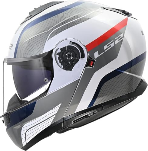 LS2, Casco Moto Modulare STROBE II MONZA White Blue Red, S
