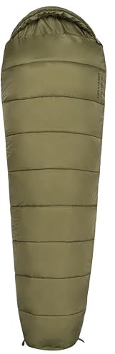 Highlander Trooper 250 Mumienschlafsack leicht & kompakt – 250g/m² Hohlfaser, 3-Jahreszeiten Schlafsack mit Kompressionssack – warm, schnelltrocknend, für Outdoor, Camping, Trekking, Bushcraft