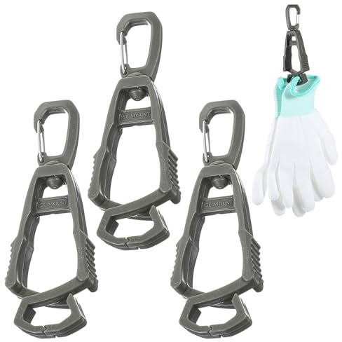 Mabor 3 unidades de guantes de clip para guantes, soporte para guantes, para bomberos, giratorio, con mosquetón, clip portátil para guantes de trabajo, cascos de protección, toallas