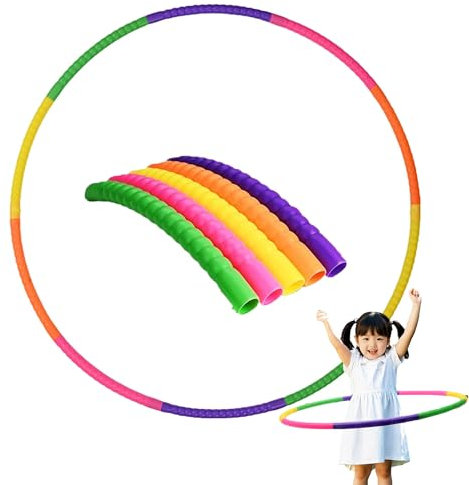 Hayaww 10 Teile Hula Hoops Hula Fitness Reifen Kunststoff Abnehmbar farbig Plastik Reifen Hula-Hoop-Reifen nachfüllbar für Fitness Training Sport Test Gymnastik Tanzen Fitnessstudio (A)