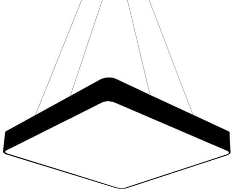 SHUANGZ Lámpara de techo LED Moderna Suspensión Luminarias Lineales Cuadradas Y Sólidas Lámpara Colgante Altura Ajustable Blanco Frío 6500K con Pantalla Acrílico, Diseño Comercial