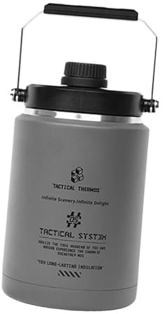 Fenteer Botella de agua con aislamiento para mantener las bebidas frías, a prueba de fugas, simple, para oficina, fitness al libre, Gris