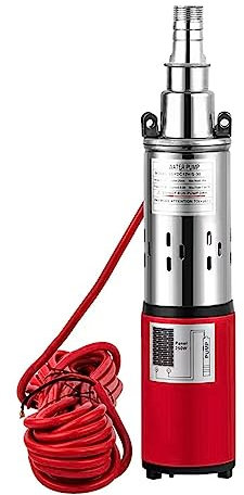 Pompa solare per laghetto, DC 12V/24V Pompa Ad Acqua Solare Ad Alta Pressione Pompa for Pozzi Profondi Pompa Sommersa Ad Alto Sollevamento 30-50M Giardino di Casa Irrigazione Agricola(12V Lift 30m)