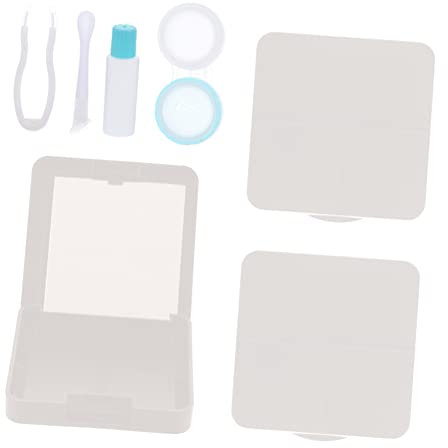 Holibanna 3 Ensembles Étui à Lentilles de Contact Portable Voyage pour Lentilles Blanches Kit de Rangement Compact pour Voyage