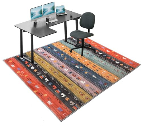 Tapete para Silla Oficina, Protector Suelo Antideslizante para Silla de Escritorio, 200 x 230 cm Alfombrilla para Silla de Gaming, Protector Suelo Silla Ruedas para parqué y Suelos Duros Resistente