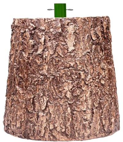 Nataland Base Tronco per Albero di Natale con Effetto Legno Naturale, Supporto Decorativo Robusto e Stabile con Aggancio Universale per Alberi Fino A 210 cm
