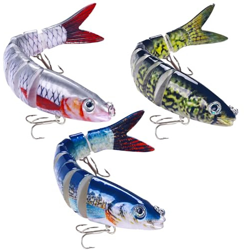 Vakler 3 stycken fiskedrag Crankbait, konstgjort bete wobbler gädda bete (C)