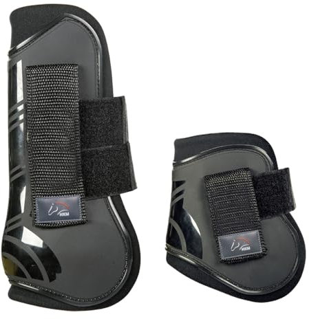 HKM 91999191.0643 Springgamaschen und Streichkappen, 4er Set, Genua, schwarz