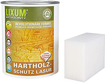 LIXUM Biologischer Holzschutz Hartholzschutz - Ulme, Farbe:farblos 0.00, Inhalt:500 ml (ca.15m²), inkl. Zubehör:Schwamm