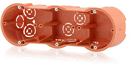 Unterputzdose 3fach Verbindungsdose tiefe Schalterdose Fräsloch Ø 68mm, Höhe 60mm, Orange IP30 650°C für die Geräte Montage, Ohne Schrauben