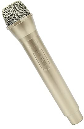 Microphone de Jouet, Microphone en Plastique D'accessoire Réaliste pour la Scène Amusante de Karaoké ou L'accessoire de Costume de Fête D'anniversaire Favorise le Microphone D'accessoire(Golden )