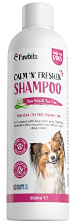 Calm & Freshen Dog Shampoo Calming Aloe and Tea Tree Fragranced Concentrated - Aloe Vera and Tea Tree Oil Formula to - Remove Dirt, Stubborn Stains and Odours 250ml