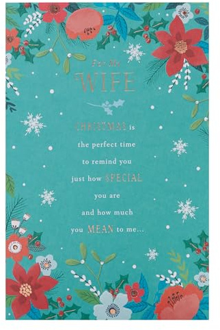 UK Greetings Biglietto di Natale per moglie, design con cuore